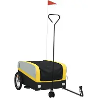 vidaXL Fahrradanhänger Schwarz und Gelb 45 kg Eisen
