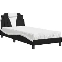 vidaXL Bett "Viana" mit Matratze Schwarz und Weiß 90x200 cm Kunstleder