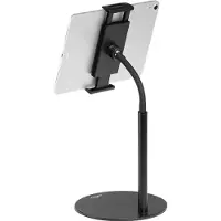 Durable Tablethalter Twist Table, für Tablets & Handy von 4,7-13", höhenverstell-/dreh/-neigbar, B 190 x T 190 x H 370 mm, Kunststoff & Metall, schwarz