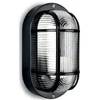 EDM Tarragona Oval Ip54 E27 27 Cm 40w Wandleuchte Schwarz Schwarz One Size