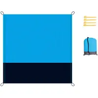 Camp Active Camping Zubehör KomplettSet - Zelt Abdeckplane Camping 2 x 2,1m - Vorzeltteppich für Camping - Plane mit ösen - Inkl. Gewebeplane und Tragetasche - Camping Teppich Outdoor - Blau