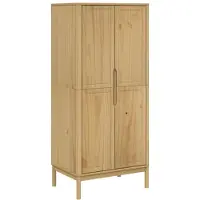 vidaXL Kleiderschrank FLORO Wachsbraun 77x53x171 cm Massivholz Kiefer