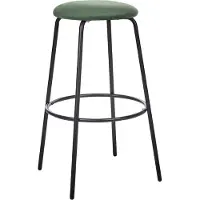Beliani Barhocker Grün Samt und Metall ohne Lehne mit Fußstützen Retro Design Sitzmöbel Wohnzommer Küche Bar Wohnküche Ausstattung