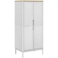 vidaXL Kleiderschrank FLORO Weiß 77x53x171 cm Massivholz Kiefer