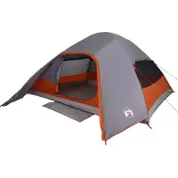 vidaXL Kuppel-Campingzelt 4 Personen Grau Wasserdicht