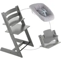 Stokke Tripp Trapp Bundle Treppenhochstuhl inkl. Newbornset Light Grey & Babyset, grau