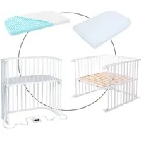Babybay Bundle Beistellbett Boxspring inkl. Matratze MediTex und Kinderbettumbausatz extraluftig, weiss