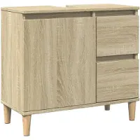 vidaXL Badschrank Sonoma-Eiche 65x33x60 cm Holzwerkstoff