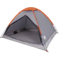 vidaXL Kuppel-Campingzelt 2 Personen Grau und Orange Wasserdicht