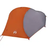 vidaXL Kuppel-Campingzelt 4 Personen Grau und Orange Wasserdicht