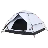 vidaXL Kuppel-Campingzelt 5 Personen Weiß Verdunkelt Quick Release
