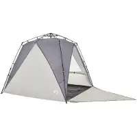 vidaXL Strandzelt 4 Personen Grau Quick Release Wasserdicht