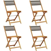 vidaXL Gartenstühle 4 Stk. Klappbar Grau Massivholz Akazie
