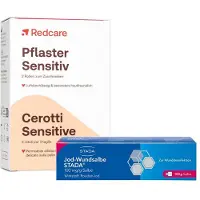 RedCare von Shop Apotheke Redcare Pflaster Sensitiv & Jod-Wundsalbe Stada 100 mg/g 1 St