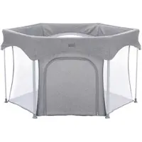 Little World Laufgitter Luxus 6-eckig mit einfacher Klappfunktion, grau