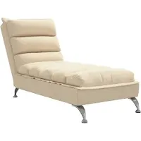 vidaXL Chaiselongue mit Kissen Creme Stoff