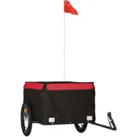 vidaXL Fahrradanhänger Schwarz und Rot 45 kg Eisen