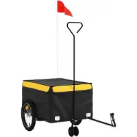 vidaXL Fahrradanhänger Schwarz und Gelb 45 kg Eisen