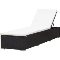 vidaXL Sonnenliege mit Auflage in Cremeweiß Poly-Rattan Braun