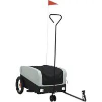 vidaXL Fahrradanhänger Schwarz und Grau 30 kg Eisen
