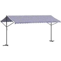 vidaXL Freistehende Markise Blau und Weiß 500x300 cm Stoff und Stahl