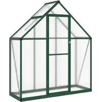 vidaXL Gewächshaus mit Fundamentrahmen Grün 169x58x195 cm Aluminimum