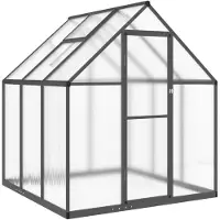 vidaXL Gewächshaus mit Fundamentrahmen Anthrazit 169x169x195 cm Alu