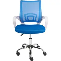 Beliani Bürostuhl Blau aus Stoff Höhenverstellbar Drehbar Modernes Design Schreibtischstuhl Drehstuhl für Home Office Büro