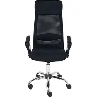 Beliani Bürostuhl Schwarz und Silber Leinen Höhenverstellbar mit Armlehnen Fußkreuz Drehbar Modern Büroraum Arbeitszimmer Home-Office Ausstattung