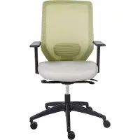 Beliani Bürostuhl Grün u. Grau aus Stoff Höhenverstellbar Drehbar Wipp Funktion Modernes Design Schreibtischstuhl Drehstuhl für Home Office Büro