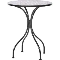 Beliani Balkon Set Schwarz u. Gold aus Metall Mosaik Muster mit 2 Stühlen 1 Tisch Outdoor Terrassenmöbel Gartenmöbel Balkonmöbel