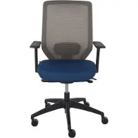 Beliani Bürostuhl Grau u. Blau aus Stoff Höhenverstellbar Drehbar Wipp Funktion Modernes Design Schreibtischstuhl Drehstuhl für Home Office Büro