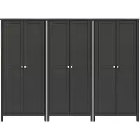 Ebuy24 Tromsø Kleiderschrank 6 Türen kaffeefarben.