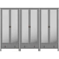 Ebuy24 Tromsø Kleiderschrank 6 Spiegeltüren 1 Schublade grau.