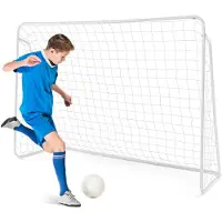Coast Fußballtor - mit 6 Erdnägeln - wetterfest - 215 x 152 cm - Weiß