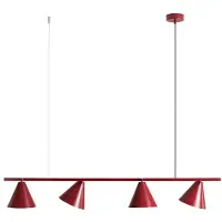 Aldex Form 4 Hängelampe rot Metall 4-flg. Kegel - , Hängeleuchte Form 4, dimmbar, Rot, für Esszimmer, Metall, Modern