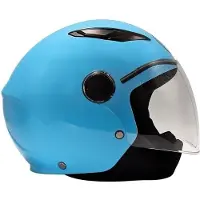 BHR 838 CHILDREN, Kinder-Motorradhelm Demi-Jet ECE 22.06, Rollerhelm mit kratzfestem Visier, Blau, M