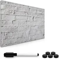 Navaris Magnettafel Memoboard, White Wall, 60 x 40 cm, grau