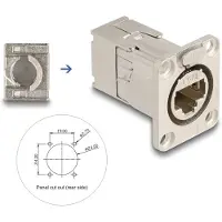 DeLOCK D-Typ RJ45 Einbaubuchse mit LSA Anschluss Cat.6A STP Metall