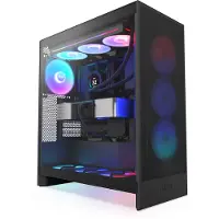 NZXT H7 Flow RGB, Midi Tower, PC, Schwarz, ATX, EATX, micro ATX, Mini-ITX, SGCC, Gehärtetes Glas, 18,5 cm