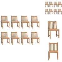 vidaXL Gartenstühle 8 Stk. mit Kissen Massivholz Teak - Gartenstühle