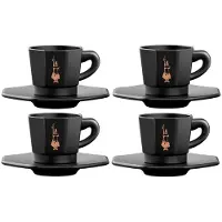 Bialetti 4er Tassenset PERFETTO MOKA Porzellan 4x 75 ml Schwarz