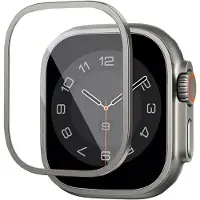 Wiwu Easy Install Displayschutz mit Rand aus gehärtetem Glas für die Apple Watch Series 7–9 – 41 mm – Silber