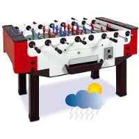 Norditalia , Outdoor Tischfußball Kickertisch "Storm" F-3 mit Münzeinwurf, schwarz / rot / weiß, Profistangen (PR)