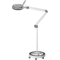 Lumeno LED Lupenleuchte 851X, inkl. Rollstativ, 5 Dioptrien, grau