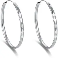 Beneto Timeless round earrings made of silver AGUC2271 - Diameter: 4.5 cm (L)