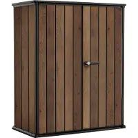 Keter Kunststoff Gartenschrank Signature Walnuss Alto 140 x 73,6 x 170,4 cm braun Holzoptik