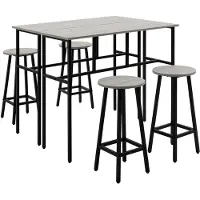 HOMCOM Bartisch-Set-100L x 40B x 90H cm-Grau+Schwarz | Gr.: onesize
