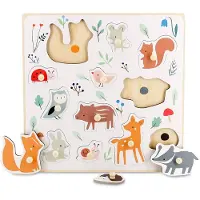 Vilac HolzPuzzlespiel - 12 Teile - Tiere des Waldes - - One Size - Puzzlespiele