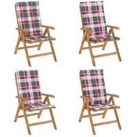 vidaXL Gartenstühle mit Kissen 4 Stk. Massivholz Teak